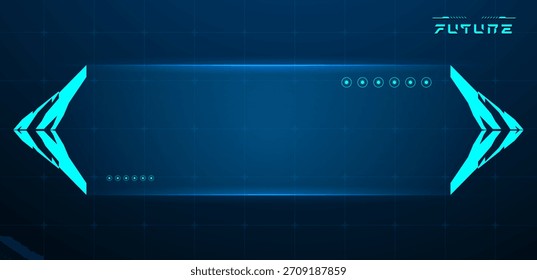 Pantalla digital HUD o Vector de interfaz de caja de tecnología editable	