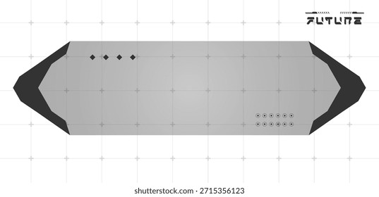 Pantalla digital HUD blanco o Vector de interfaz de caja de tecnología editable