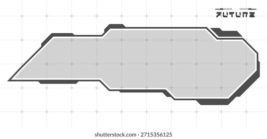 Pantalla digital HUD blanco o Vector de interfaz de caja de tecnología editable