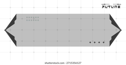 Pantalla digital HUD blanco o Vector de interfaz de caja de tecnología editable