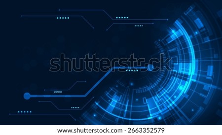 Digital hud technology concept adstract blue light background