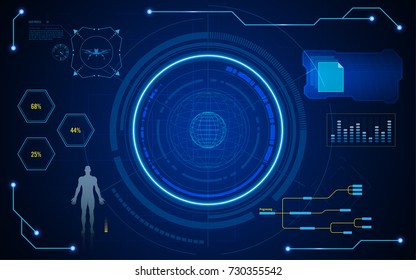digital hud ui screen virtual tech concept background