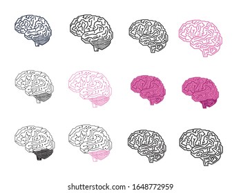 Digital human brain icons  with computer circuit board.