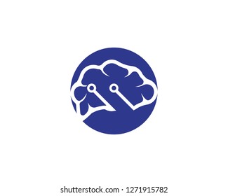 Digital human brain  vector illustration