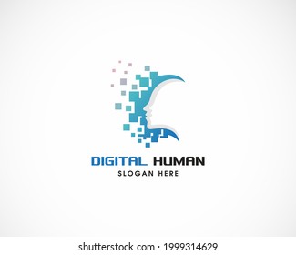 digital human logo creative illustration vector