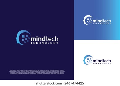 Digital human logo design with artificial intelligence concept