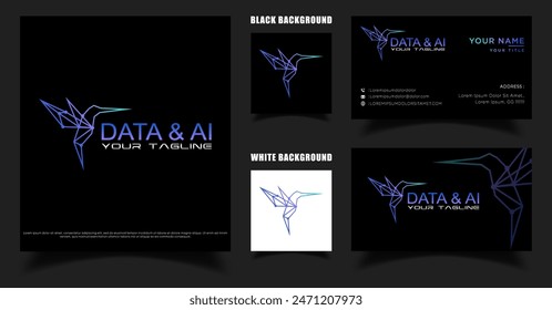 Digital humming bird technology logo