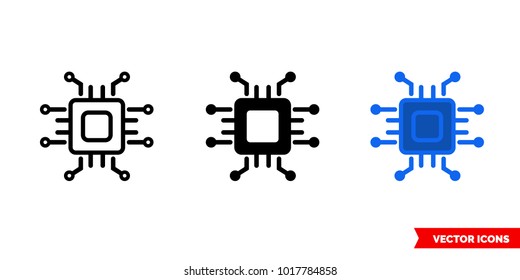 Digital icon of 3 types: color, black and white, outline. Isolated vector sign symbol.