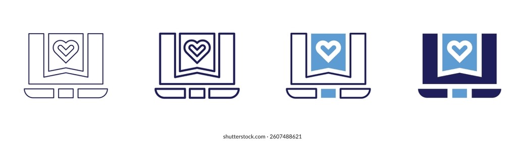 Digital marketplace​ icon in 4 different styles. Thin Line, Line, Bold Line, Duotone. Duotone style. Editable stroke.
