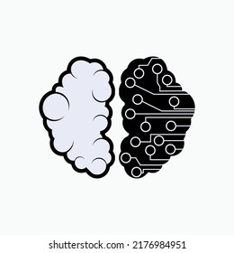 Icono digital. Cerebro, símbolo de inteligencia - Vector.