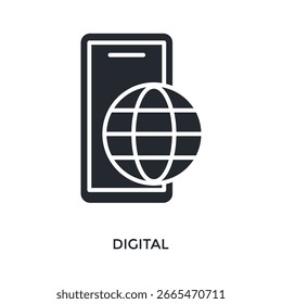 Digital Icon Glyph Style. Vector Illustration For Graphic Design