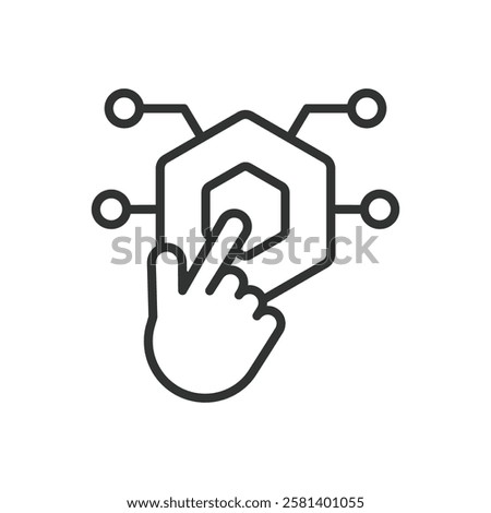 Digital icon in line design. Digital, technology, online, internet, data, digital transformation, digitalization on white background vector. Digital editable stroke icon