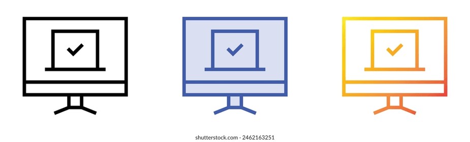 digital icon. Linear, Blue Fill and Gradient Style Design Isolated On White Background