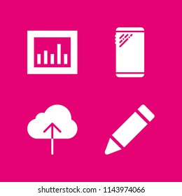 digital icon set with edit, analytics and cloud computing vector icons for web and graphic design