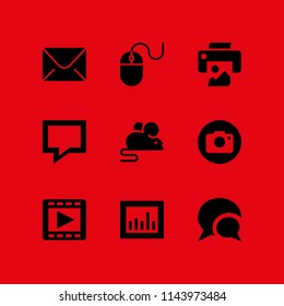 digital icon set with email, chat and analytics vector icons for web and graphic design