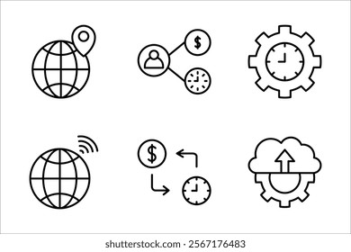 digital icon set, it line icons collection. vector illustration, on a white background.
