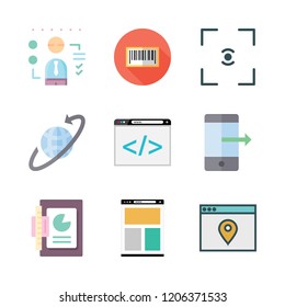 digital icon set. vector set about graphic, smartphone, graphics and worldwide icons set.