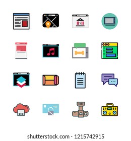 digital icon set. vector set about chat, text lines, virtual reality and tablet icons set.