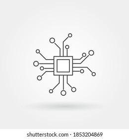 icono digital aislado con estilo de línea o contorno moderno