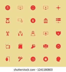 digital icon. digital vector icons set online education, technology progress, bulb head and reload arrow