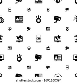 digital icons pattern seamless. Included editable filled Fork, Mobile game, Streaming service, eCommerce marketing, Digital marketing icons. digital icons for web and mobile.