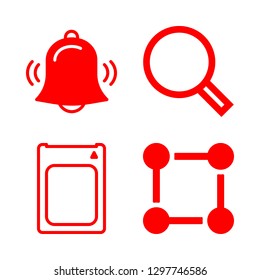 digital icons set with alarm, atom and e commerce search vector set