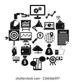 Digital icons set. Simple set of 25 digital vector icons for web isolated on white background