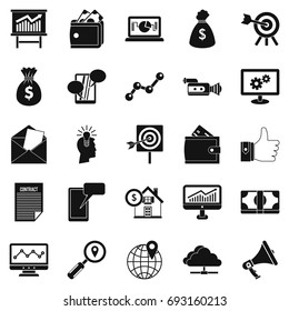 Digital icons set. Simple set of 25 digital vector icons for web isolated on white background