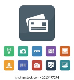 Digital icons. vector collection filled digital icons such as pc, projector, camera, graph on display, web safety, start up, signal, heart beat monitor, barcode