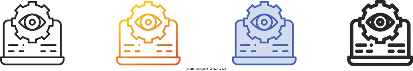 digital icon.Thin Linear, Gradient, Blue Stroke and bold Style Design Isolated On White Background