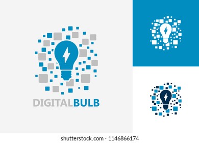 Digital Idea Bulb Lamp Logo Template Design Vector, Emblem, Design Concept, Creative Symbol, Icon