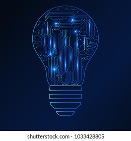 Digital idea concept. Computer circuit board. Vector illustration.