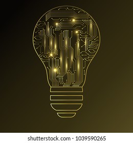 Digital idea concept. Computer circuit board. Vector illustration.