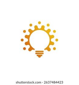 Digital Idea Light Bulb Logo: Network Technology Vector