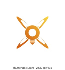 Digital Idea Light Bulb Logo: Network Technology Vector