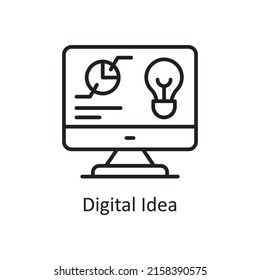 Digital Idea vector outline Icon Design illustration. Data Analytic Symbol on White background EPS 10 File