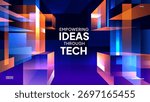 Digital Ideas and Technology Concept - Futuristic Gradient 3D Background Design