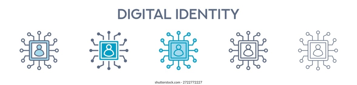 Elemento De Identidades Digitales Para Diseño Gráfico - Estilos Múltiples. Ilustración vectorial De Dos Colores Y Negro. Los Diseños Múltiples De Los Iconos Se Pueden Utilizar Para El Móvil, Ui, Web