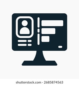 Icono de identidad digital en estilo glifo. Perfecto para App, Sitios web, UI UX, presentaciones o infografías. Archivo de ilustración editable con diseño limpio y diseño moderno.
