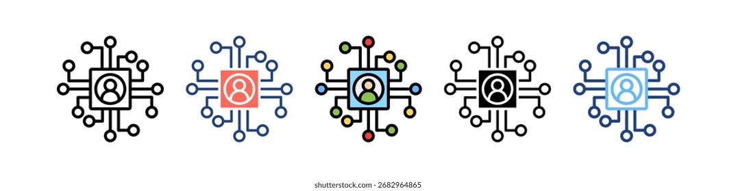Digital Identity Icon Multiple Vector Illustration