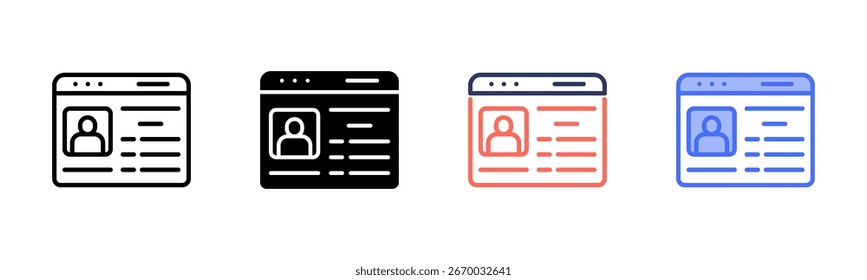 Digital Identity icon set multiple style collection