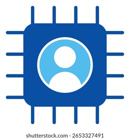 Digital Identity Icons In Blue Style, Vector Illustration