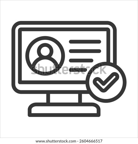 Digital Identity Outline Icon Vector Illustration