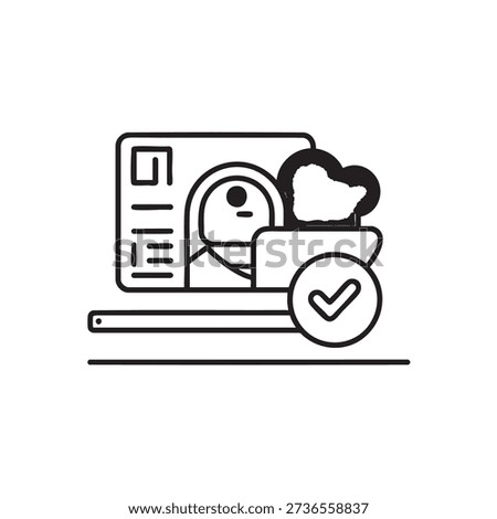 Digital identity verification with checkmark and cloud