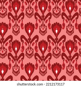 Digital ikat pattern for silk fabrcs. Traditional textile productin Uzbekistan and other countries of Central Asian region. Beautiful adras or atlas in uzbek language. Margilan city. 