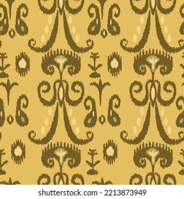 Patrón de ikat digital para tejidos de seda. Producción textil tradicional en Uzbekistán y otros países de la región de Asia Central. Hermosas adras o atlas en uzbeko. Ciudad de Margilán. 