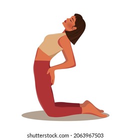 Digital illustration 1 of a yogi girl meditating and relaxed doing yoga in a pose