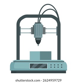 Digital illustration of a 3d printer in the process of creating an object