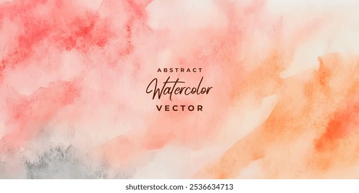 A digital illustration of an abstract watercolor background featuring soft, delicate pink and orange hues.