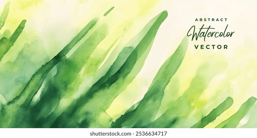 A digital illustration of an abstract watercolor background featuring green and yellow hues in a soft, flowing style.